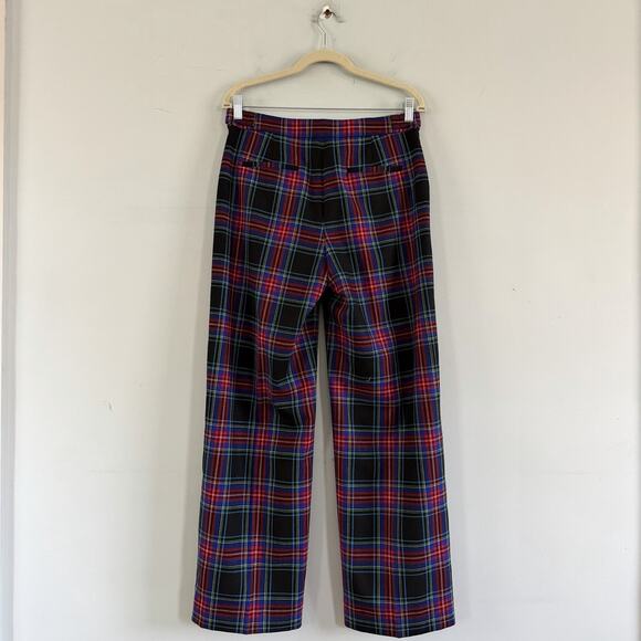J. Crew Sydney Stewart Tartan Wool Blend Wide Leg Preppy Pants - Picture 5 of 7